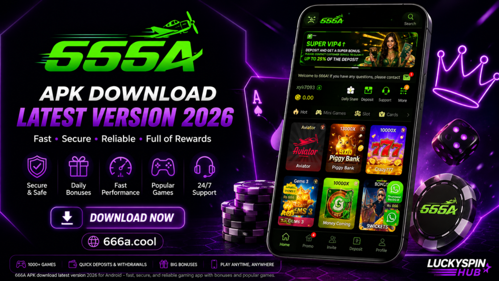 666A APK Download Latest Version 2026 featured image showing the Android gaming app interface with fast gameplay, secure login, daily rewards, and premium gaming features.