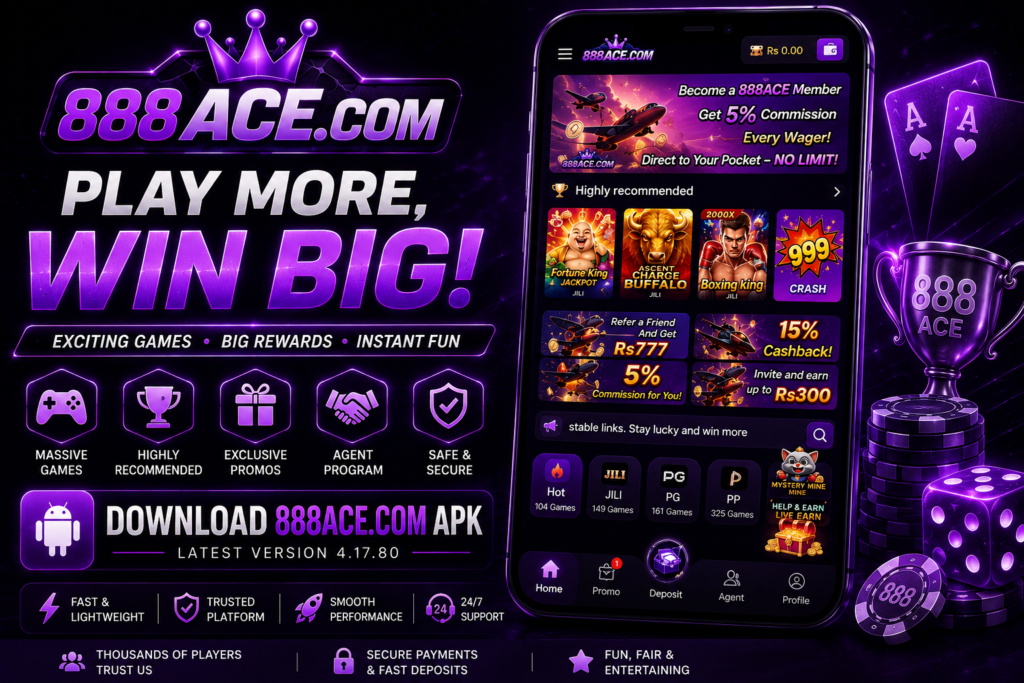 888ACE.com APK Download Latest Version for Android with popular games, promotions and gaming features